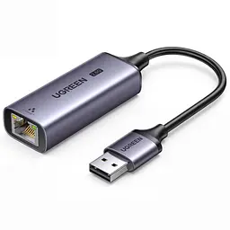 Мережевий адаптер Ethernet UGREEN CM648 зовнішня мережева карта штекер USB-A 3.0 на порт RJ45 до 2,5 Гбіт/с автоузгодження швидкості з підтримкою мереж 10/100/1000 Мбіт/с для Windows і macOS та Linux Wake-on-LAN за ввімкнення функції в BIOS LED-індикація підключення й активності живлення від USB без окремого блока живлення Auto MDI-X захист від короткого замикання та імпульсних перенапруг алюмінієвий корпус для відведення тепла контролер RTL8156BG космічний сірий (25051)