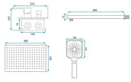 Душова система Rea Moby хром + BOX прихованого монтажу REA-P2404, Хром - мініатюра 5