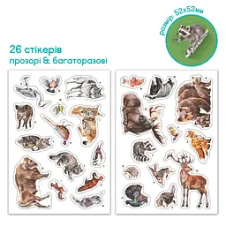 Навчальний постер з наклейками "Мешканці лісу" DoDo Toys 300894 XL 26 стікерів - мініатюра 2