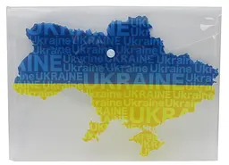 Папка-кнопка А4+, 18 мкм, Мапа України, 23.5x33 см