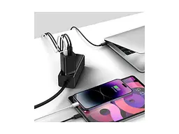 Зарядний пристрій BASEUS GaN5 Pro Fast Charger 2C+U 65 W w/Type-C to Type-C Black (CCGP120201) - мініатюра 10