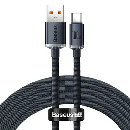 USB кабель Baseus Crystal Shine Series Fast Charging Data USB для Type-C 100W 2m чорний CAJY000501