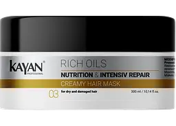 Крем-маска для сухого і пошкодженого волосся Rich oil Kayan Professional 300 мл