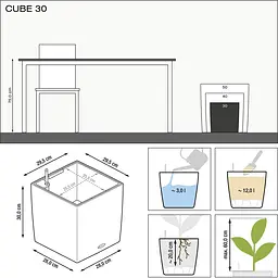Вазон Lechuza Cube Premium 30/30/30 антрацит (16463) - мініатюра 3