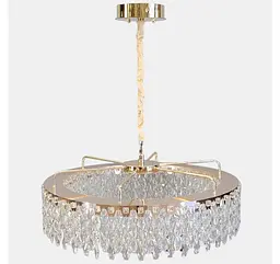 Велика золота кришталева LED люстра 582-800GD Artlight діаметром 80 см - мініатюра 3