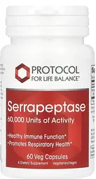 Серрапептаза Protocol for Life Balance Serrapeptase 60 вег капс