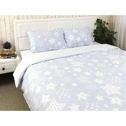 Комплект постельного белья бязь набивная Руно Blue Star евро голубой