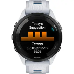 Смарт-годинник Garmin Forerunner 265 Black Bezel with Whitestone Case and Whitestone/Tidal Blue Silicone Band (010-02810-01) [89366] - мініатюра 4