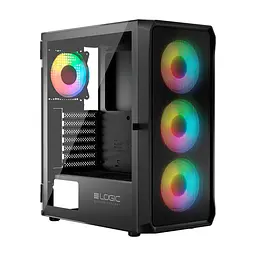 Корпус для ПК Logic concept PORTOS MESH+GLASS ARGB fans 4x120mm BLACK (AT-PORTOS-10-0000000-0002)