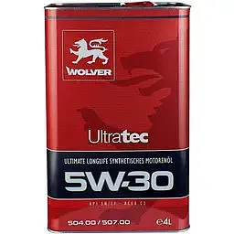 Автомобільна моторна олива WOLVER Ultratec 5W-30 4л - мініатюра 2