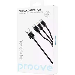 Кабель Proove Triple Connection 3 in 1 USB-A to USB-C/Lightning/Micro-USB 3A 1.2m Black (CCTC20001501) [131034] - мініатюра 4