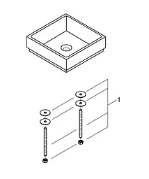 Умивальник Grohe Cube Ceramic 400x400 мм 3948200H, Білий - мініатюра 3