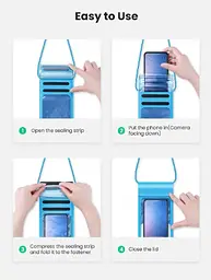 Чохол водонепроникний UGREEN LP364 Waterproof Phone Case 1 Pack (Navy) ( 80879 ) - мініатюра 2