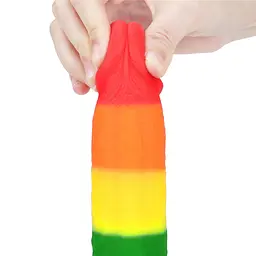 Фалоімітатор LoveToy 9'' Prider 22.5 см райдужний - мініатюра 8