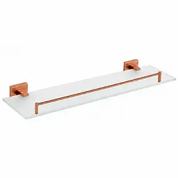 Скляна полиця для ванної VBI Mars 52x12,5 см brushed copper VBI-040109BC