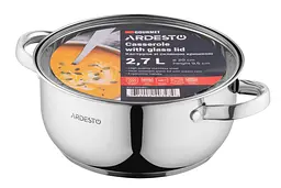 Каструля Ardesto зі скляною кришкою Gemini Gourmet Aosta 2.7л нержавіюча сталь kuh0014706 - мініатюра 4