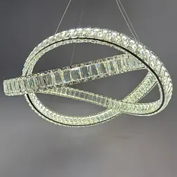 Підвісна кришталева LED-люстра з кільцями Linisoln 7108 CH хром 180 Вт 58 см для вітальні до 20 м2 - мініатюра 3