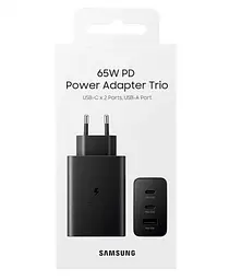 Блок живлення USB C 65W 3 порти універсальний адаптер для смартфона мультипорт потужна зарядка мережевий блок Чорний - мініатюра 4