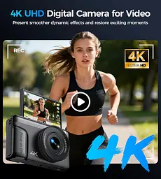Цифровий фотоапарат TOAIOHO V6 4K 64 МП з автофокусом, поворотним екраном 3" та картою 32 ГБ - мініатюра 3