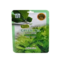 Маска тканинна для обличчя Aspasia Eco Green Tea з екстрактом зеленого чаю