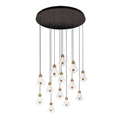 Каскадний підвісний LED світильник Levistella 999103F-13 AB+CL модерн 26W на 13 плафонів