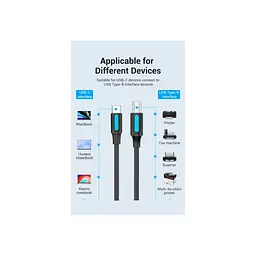 Кабель для принтера USB-C 2.0 to BM 2.0m 2.4А 480Mbps Vention (CQUBH) - мініатюра 5