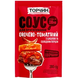 Соус кулінарний Торчин овочево-томатний з цибулею та солодким перцем 200 г