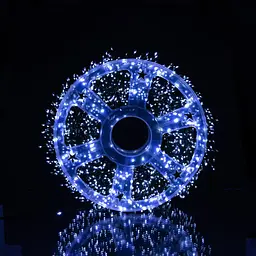 Світлодіодна гірлянда-нитка Роса Хвойна лапа мережева кімнатна 50 м 1000 LED діодів внутрішня для ялинки та кімнат від мережі нитка зелена колір світла Білий - мініатюра 4