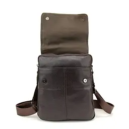 Шкіряний месенджер з клапаном на два відділи Tiding Bag M56-3508C коричневий - мініатюра 9