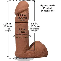 Фалоімітатор Doc Johnson The Realistic Cock ULTRASKYN 6 Inch with Balls, карамельний - мініатюра 5