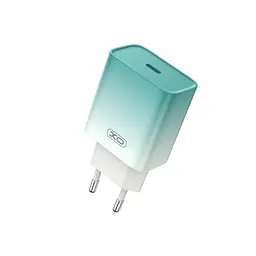 Мережевий зарядний пристрій XO CE18 (EU) PD30W USB-C fast charging charger with Lightning cable Синій
