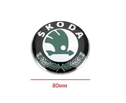 Емблема Skoda D80 мм на скотчі МАЛА (пр-во Польща) ПХ 172.53 - мініатюра 2