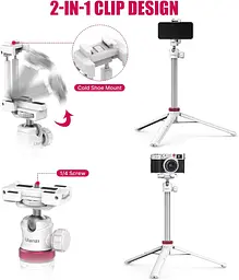 Штатив Ulanzi Vijim Multi-functional Mini Tripod White (UV-2503A MT-44 white) (2503A) - мініатюра 3