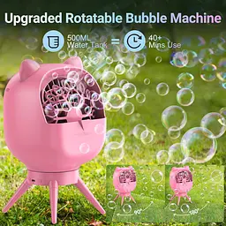 Перезарядна машина для бульбашок UckPure для дітей, що обертається повітродувка з бульбашками об'ємом 500 мл із 2 режимами швидкос - мініатюра 6