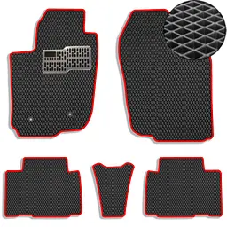 Килимки у салон EVA для Toyota RAV 4 CA30W 2005-2013 з підп'ятником Черні-Червоний кант 5 шт