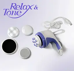 Ручний масажер Relax and Tone Антицелюлітний вібромасажер для тіла рук та ніг 4 насадки - мініатюра 3