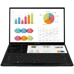 Ноутбук Ultraportabil ASUS Zenbook Duo OLED UX8406MA з процесором Intel Core Ultra 9 185H pana la 5.1 GHz, 14", 3K, OLED, сенсорний, 32GB, 2TB SSD, Intel Arc графікою, Windows 11 Pro, Inkwell сірий - мініатюра 10