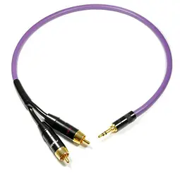 Інтерфейсний кабель MiniJack 3.5 mm-2хRCA Melodika MDMJ2-R10 Purple Cable 1m - мініатюра 1