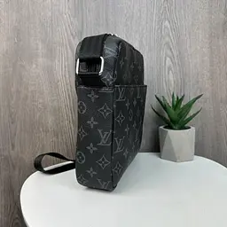 Набір сумка планшет чоловіча через плече чорна та шкіряний ремінь - мініатюра 7