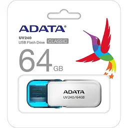 Флеш-накопичувач Adata Flash 64Gb USB 2.0 AUV 240 White (AUV240-64G-RWH)