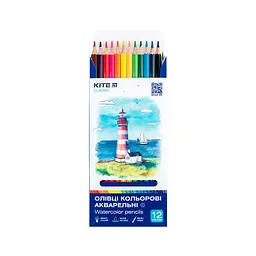 Олівці кольорові Kite Classic акварельні 12 кольорів (K-1049) - мініатюра 4