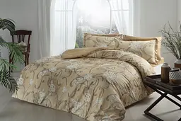 Комплект постільної білизни Senja Beige Євро Tac pbe0041621