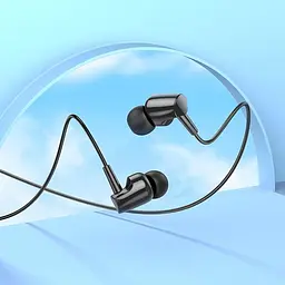 Дротові навушники Hoco M112 Story universal earphones with microphone, 3.5mm, 1.2m, black - мініатюра 5