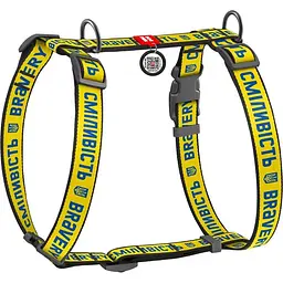 Шлея для собак анатомічна Waudog Nylon Сміливість, S, жовтий (5140-0231)