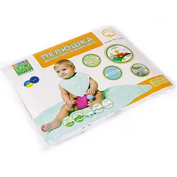 Багаторазова непромокальна пелюшка Еко Пупс Eco Cotton Зірки 70х50 см м'ятна - мініатюра 4