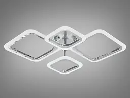 Люстра стельова LED Diasha A8060/2+2HR 52W, 2860 лм, срібло, сучасний стиль для коридору, вітальні, спальні - мініатюра 3