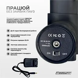 Перкусійний вібромасажер EasyFit UltraGun 13 насадок - мініатюра 4