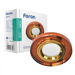 Свiтильник точковий Feron 8060-2 під лампу коричневий-золото (20087)