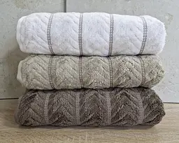 Набір турецьких махрових рушників Cestepe MicroCotton Premium 3 штуки 70x140 Multi 1 щільність 600 г/м2 - мініатюра 3