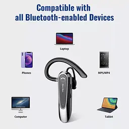 Бездротова гарнітура Bluetooth навушник вкладиш New Bee LC-B45C з активним шумозаглушенням + кейс-чохол Чорний - мініатюра 7
